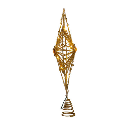 Kurt S. Adler 15.5“ 30L Warm White Fairy LED Gold Star Treetop