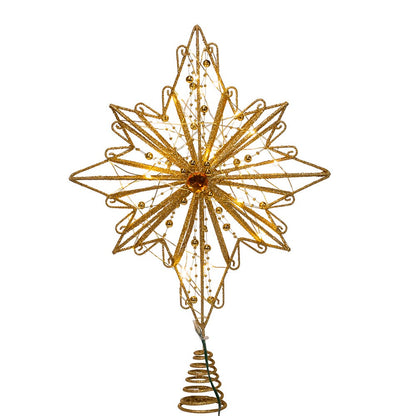 Kurt S. Adler 15.5“ 30L Warm White Fairy LED Gold Star Treetop