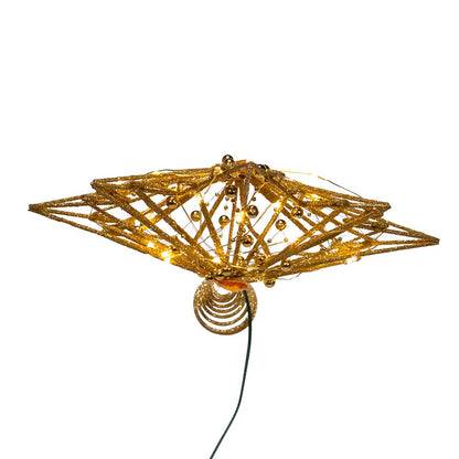 Kurt S. Adler 15.5“ 30L Warm White Fairy LED Gold Star Treetop