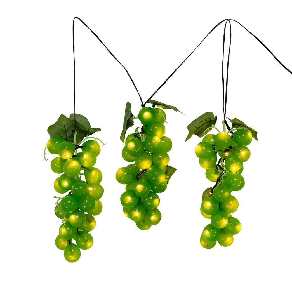 Kurt S. Adler 6' 75L Large Green Grape Cluster LED Light Set With Green Wire