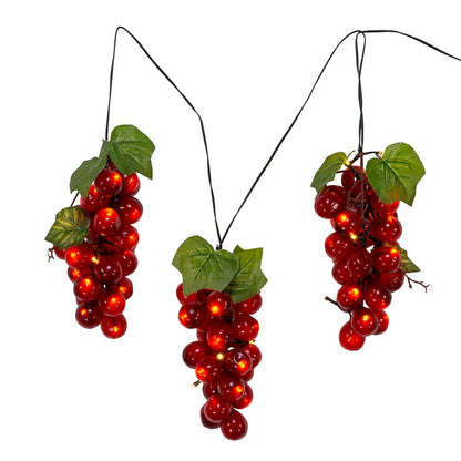 Kurt S. Adler 6' 75L Large Purple Grape Cluster LED Light Set With Green Wire