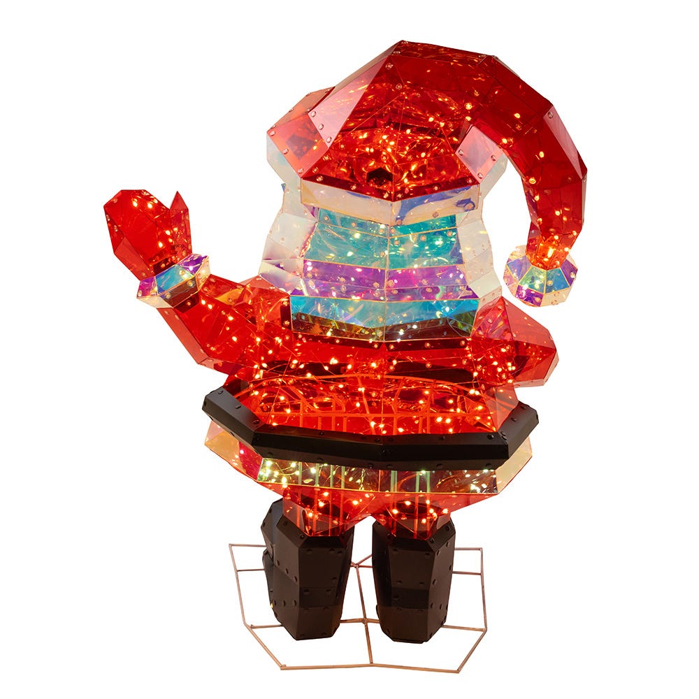 Kurt S. Adler 30“ Lighted Magical Iridescence Holographic Santa