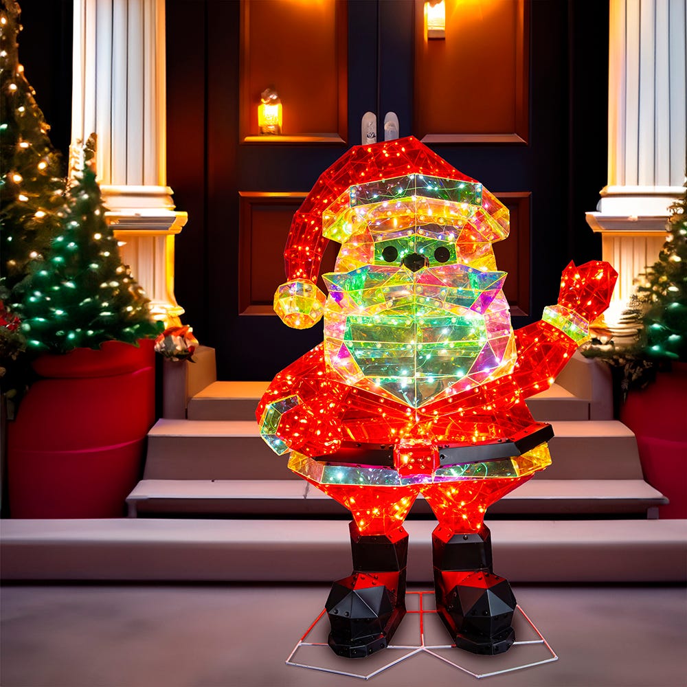 Kurt S. Adler 30“ Lighted Magical Iridescence Holographic Santa