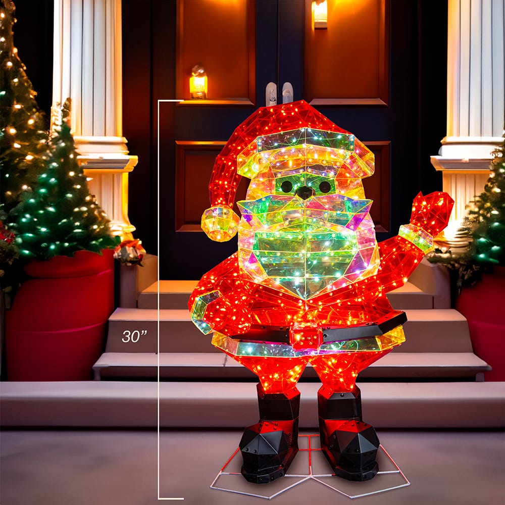 Kurt S. Adler 30“ Lighted Magical Iridescence Holographic Santa