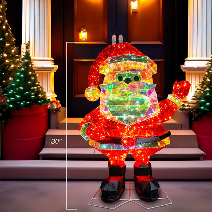 Kurt S. Adler 30“ Lighted Magical Iridescence Holographic Santa