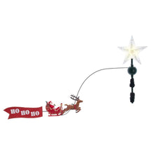 Kurt S. Adler 19.7“ 5L Warm White LED Star With Rotating Santa and Sleigh Treetop