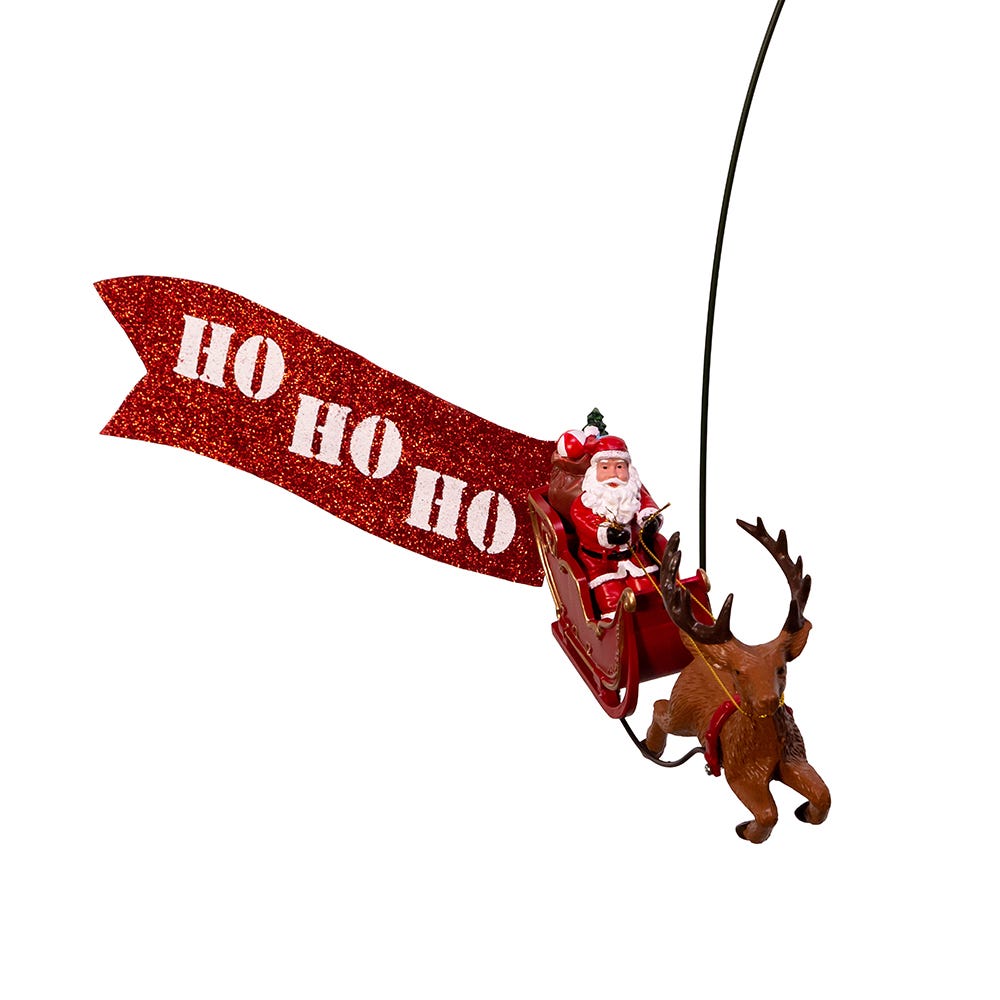 Kurt S. Adler 19.7“ 5L Warm White LED Star With Rotating Santa and Sleigh Treetop