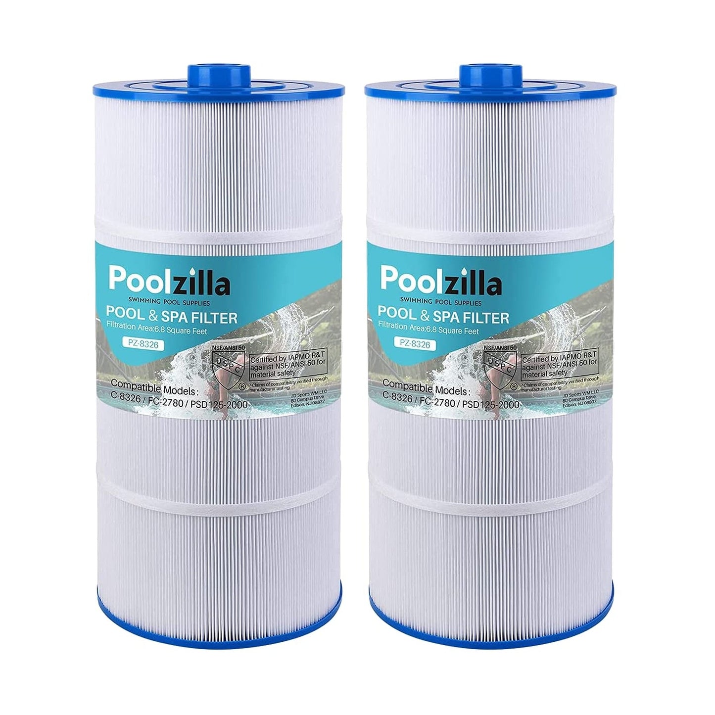 Poolzilla Spa Filter Cartridge for Sundance 6540-488 PSD125-2000 Unicel C-8326 Filbur FC-2780 Aladdin 22507 Baleen AK-70013 Magnum SU125
