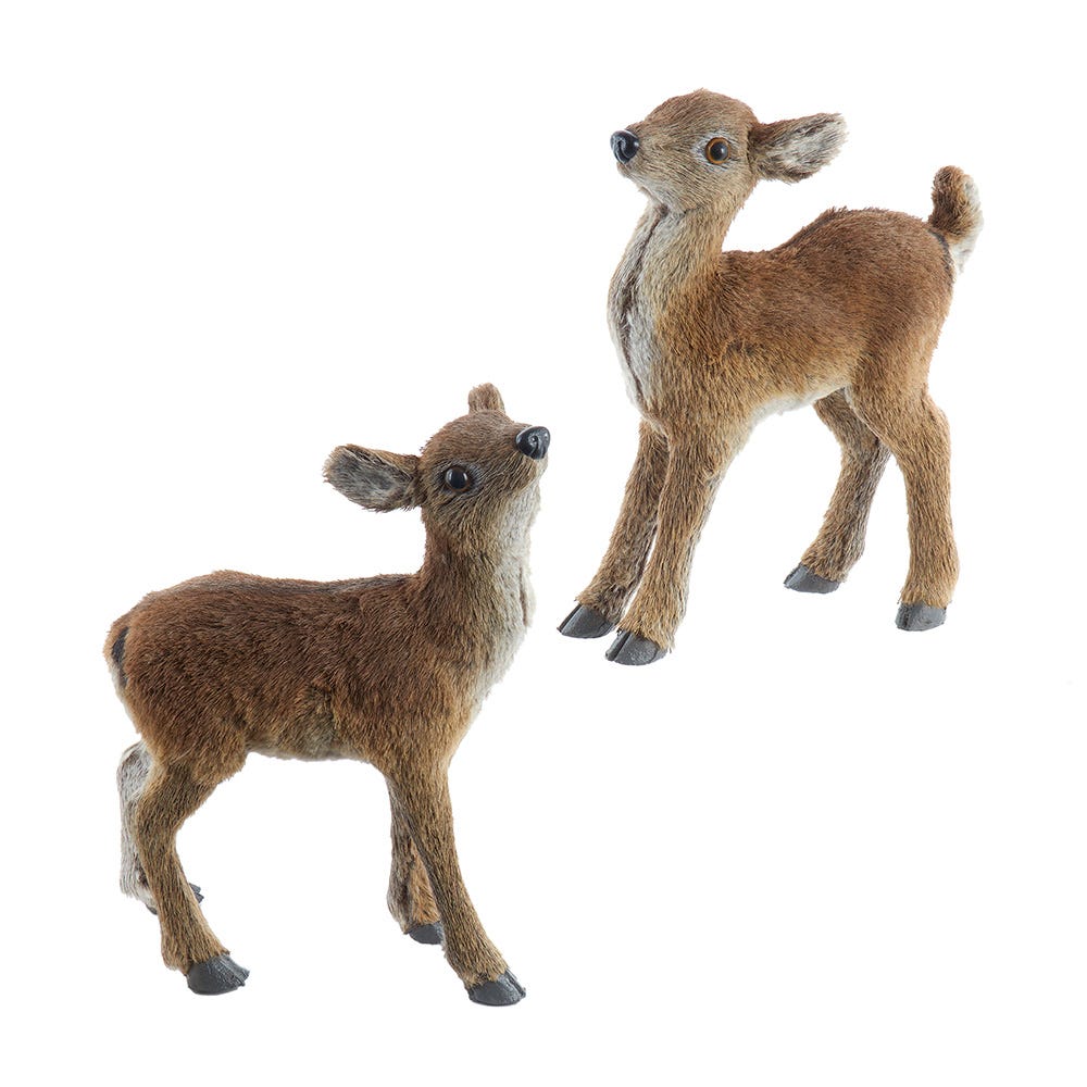 Kurt S. Adler 11“ Standing Deer Table Piece, 2-Piece Set