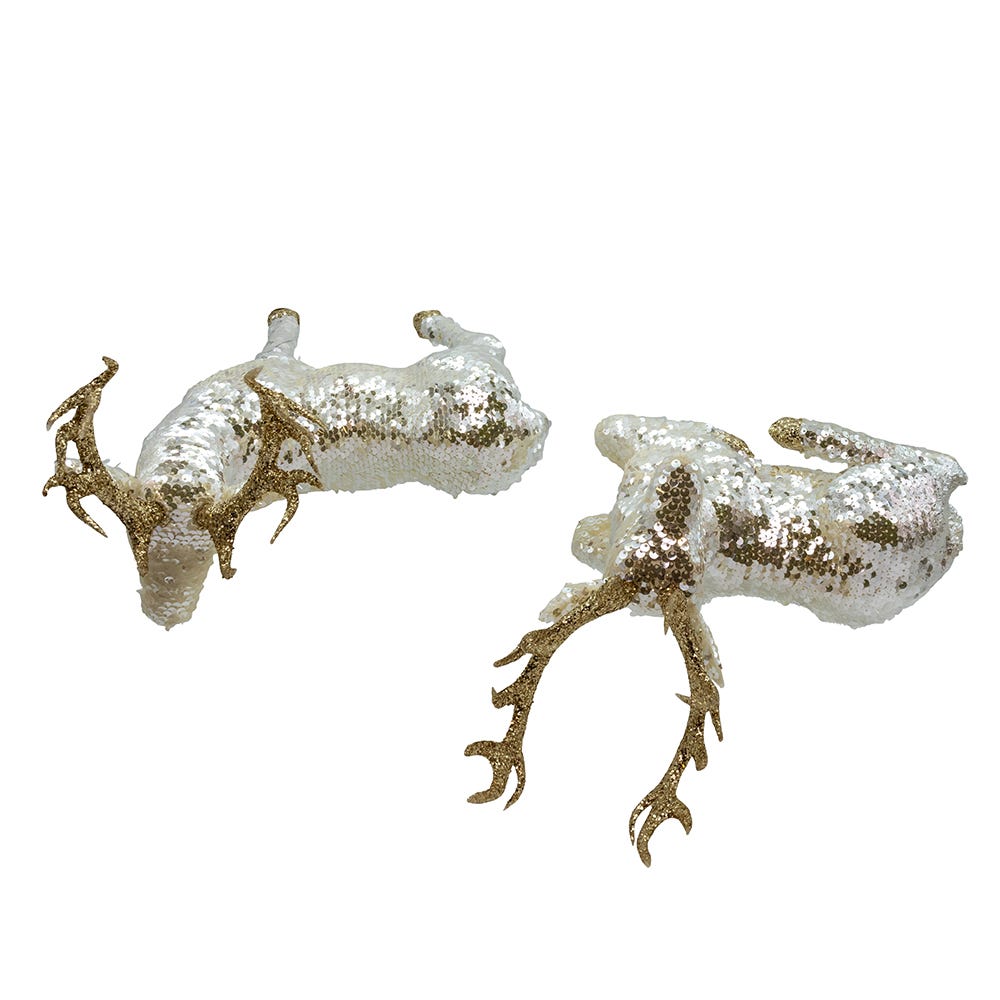 Kurt S. Adler Shiny Gold Standing & Lying Deer Table Pieces, 2 Assorted