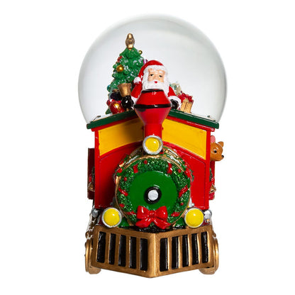 Kurt S. Adler 120MM Musical Santa Driving Train Water Globe