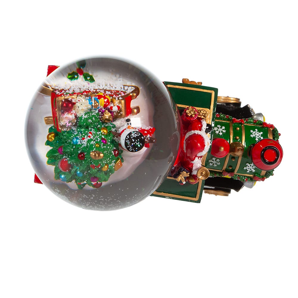 Kurt S. Adler 120MM Musical Santa Driving Train Water Globe