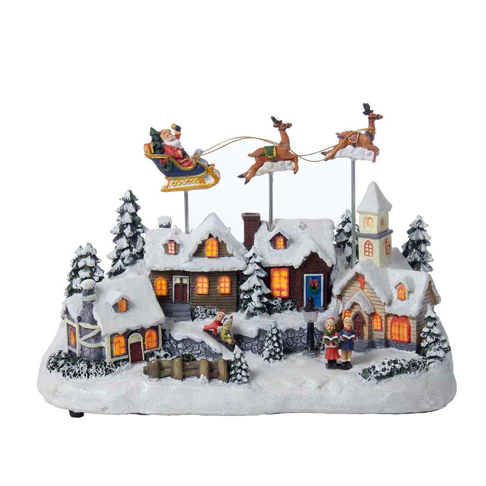Kurt S. Adler Battery-Operated LED Lighted Musical Village