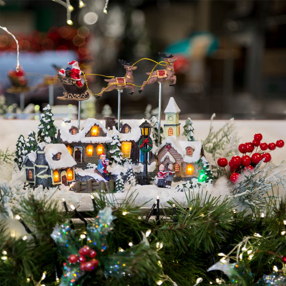 Kurt S. Adler Battery-Operated LED Lighted Musical Village