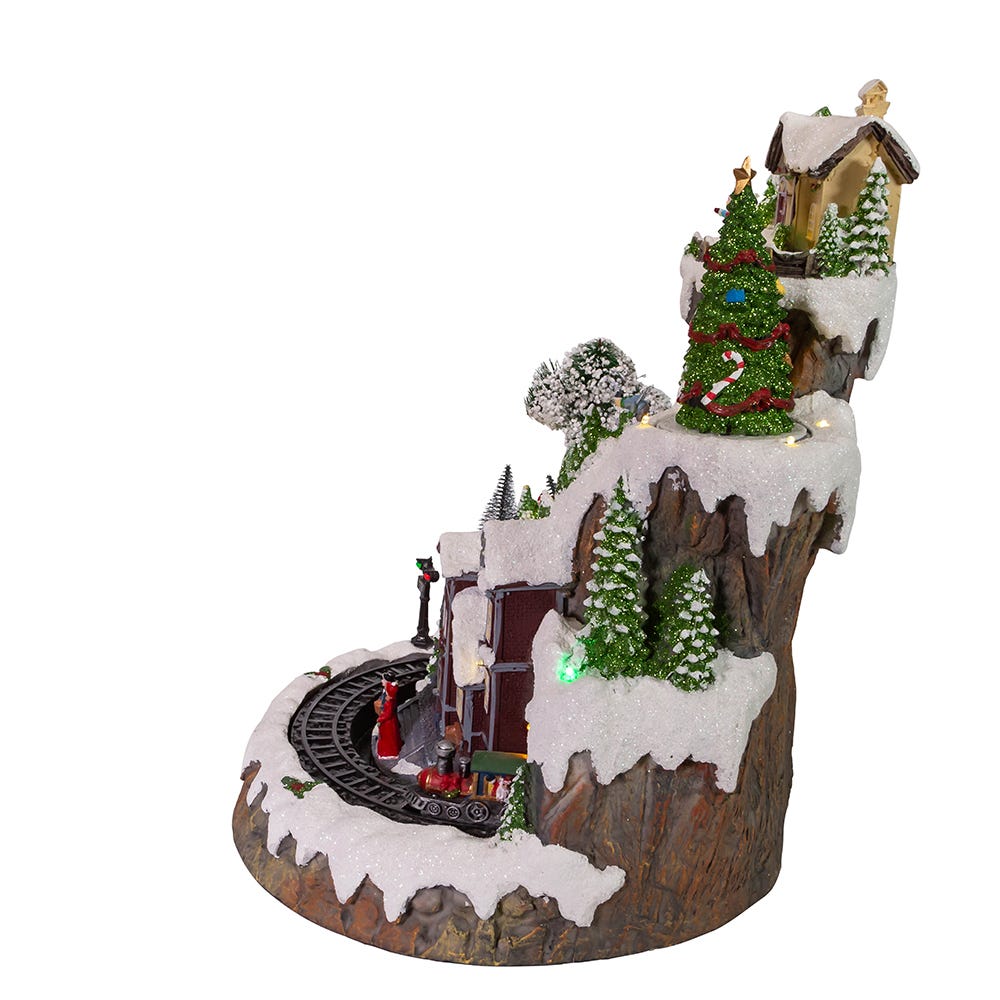 Kurt S. Adler Battery-Operated Musical LED Mountain Village Table Piece