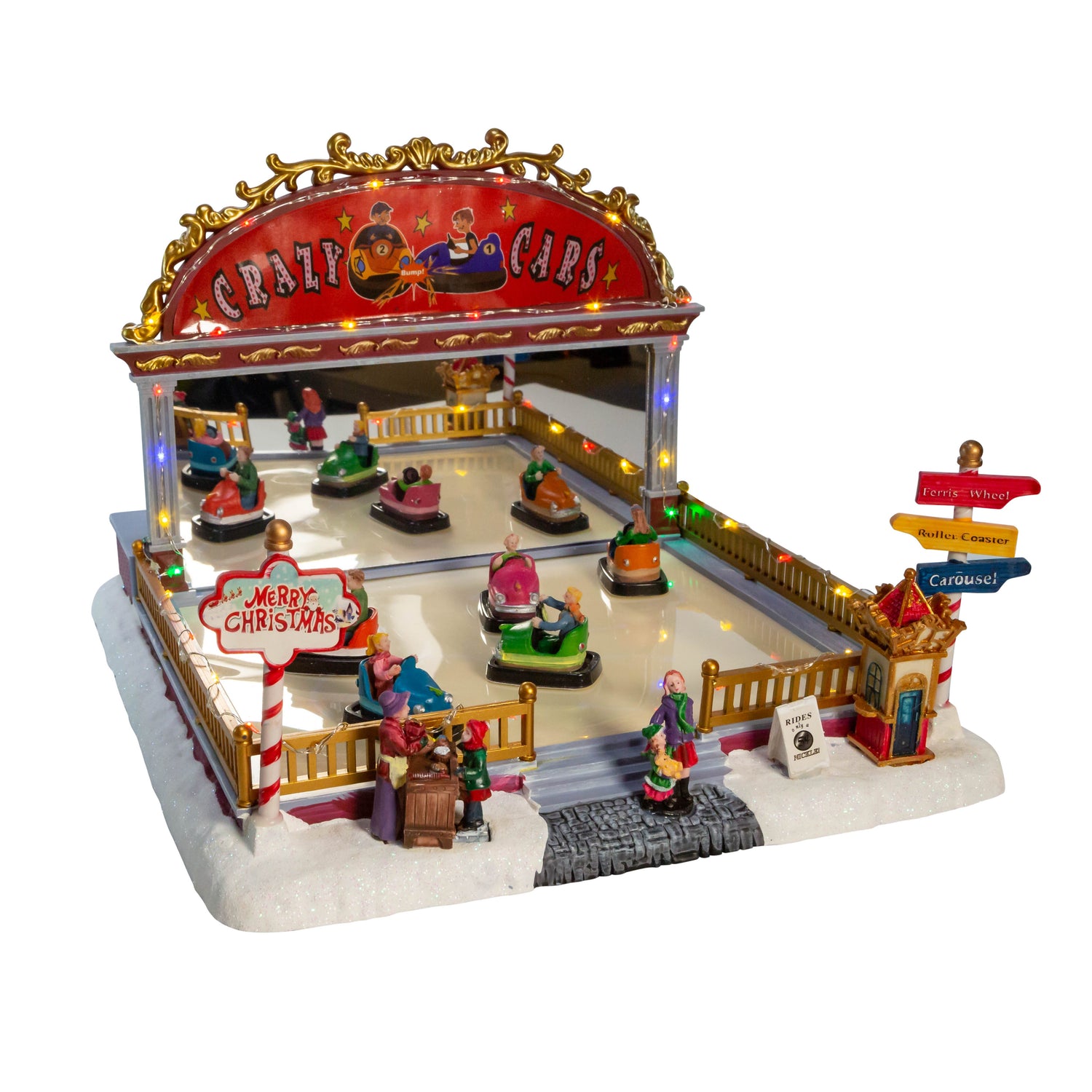 Kurt S. Adler Battery-Operated LED Light-Up Musical Bumper Cars Table Piece