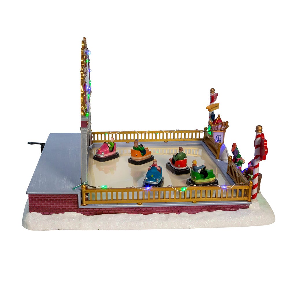 Kurt S. Adler Battery-Operated LED Light-Up Musical Bumper Cars Table Piece