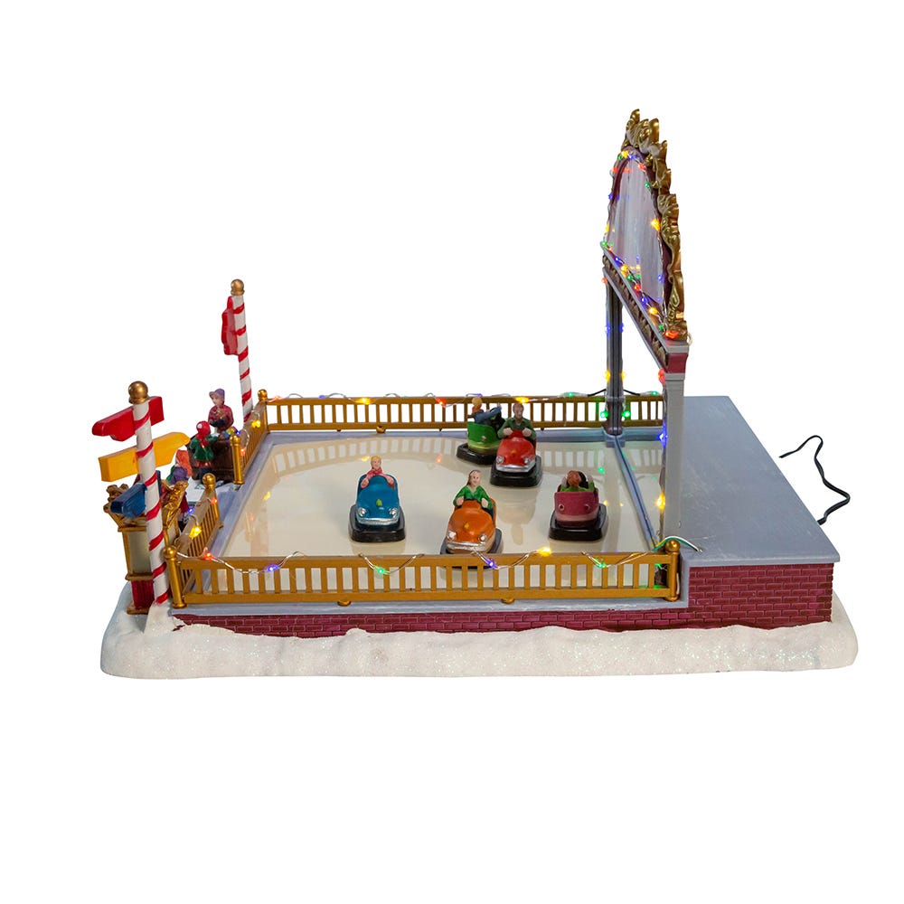 Kurt S. Adler Battery-Operated LED Light-Up Musical Bumper Cars Table Piece