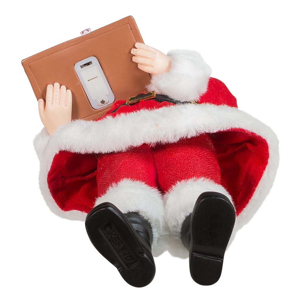 Kurt S. Adler 12“ Fabriché™ Battery-Operated Santa With Light-Up Gingerbread House