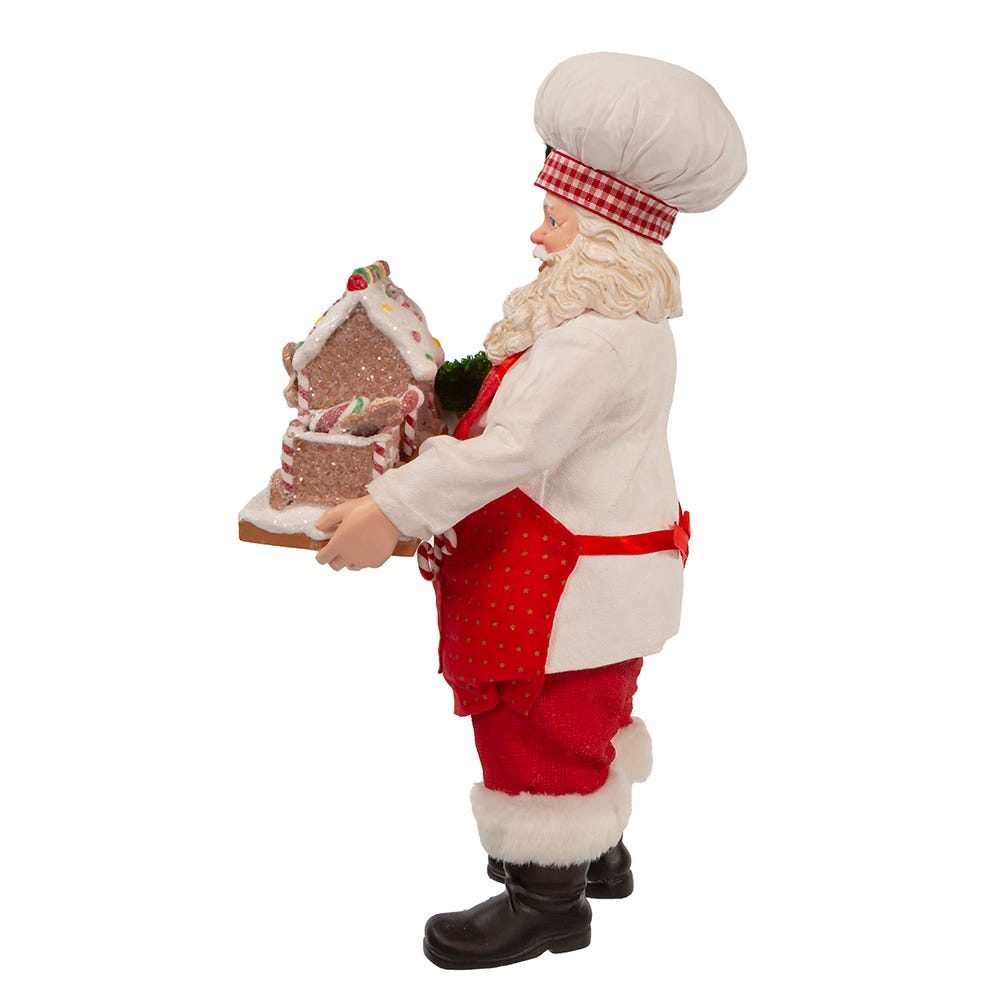 Kurt S. Adler 11“ Fabriché™ Chef Santa with Gingerbread Train