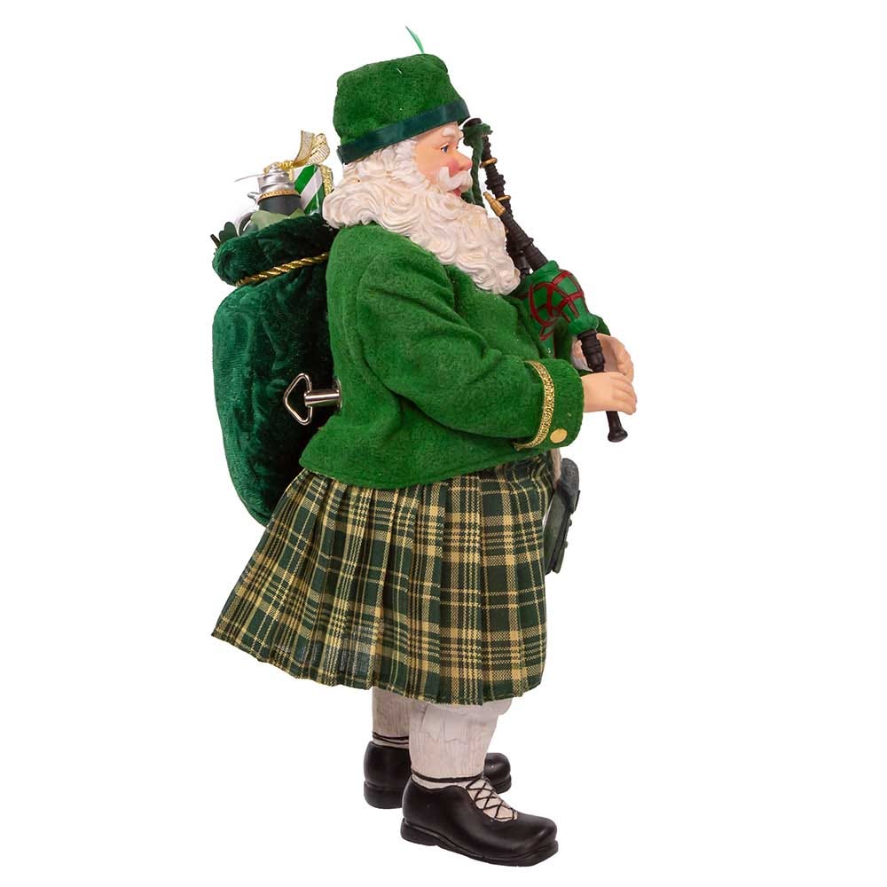 Kurt S. Adler 10.5“ Fabriché™ Musical Irish Bagpiper Santa
