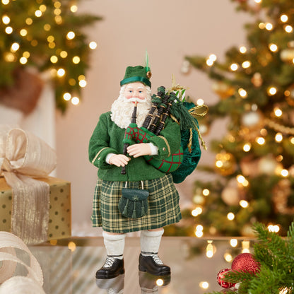 Kurt S. Adler 10.5“ Fabriché™ Musical Irish Bagpiper Santa