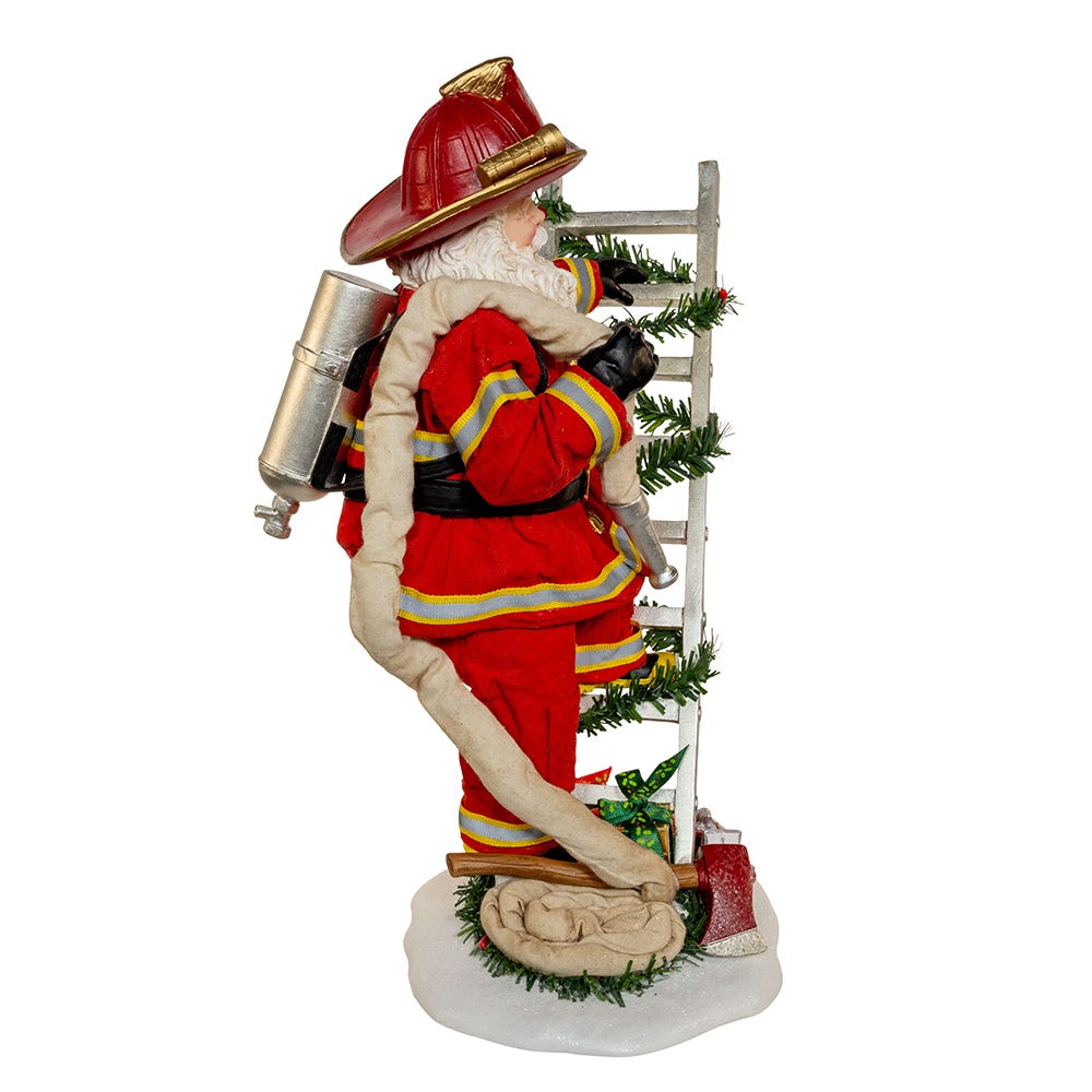 Kurt S. Adler 11.5“ Fabriché™ Fireman Santa On Ladder