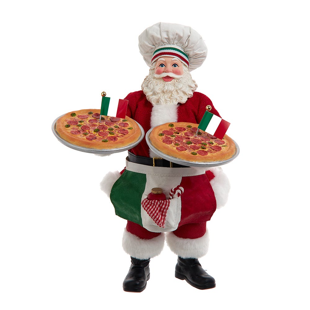 Kurt S. Adler 11“ Fabriché™ Chef Santa With Two Pizza's