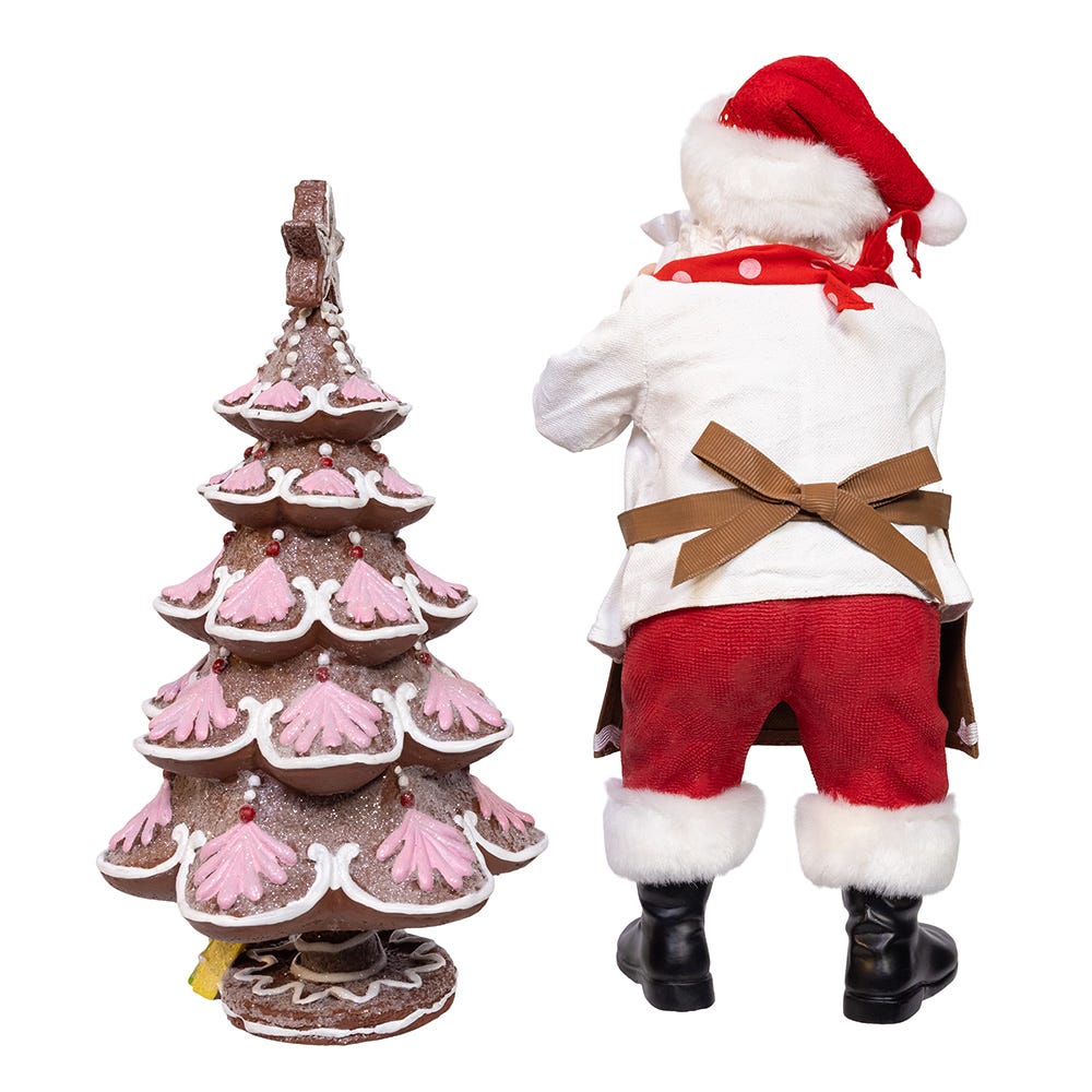 Kurt S. Adler 10.5“ Fabriché™ Santa Decorating Gingerbread Tree, 2-Piece Set