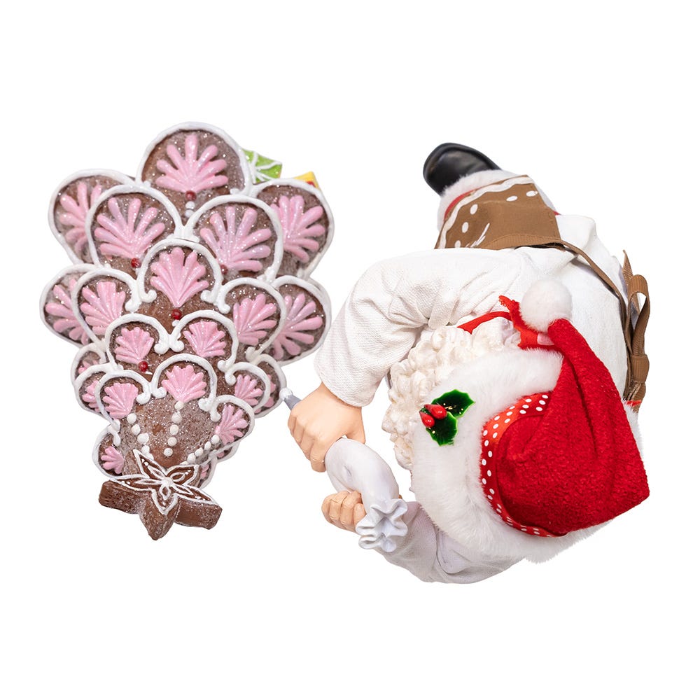 Kurt S. Adler 10.5“ Fabriché™ Santa Decorating Gingerbread Tree, 2-Piece Set