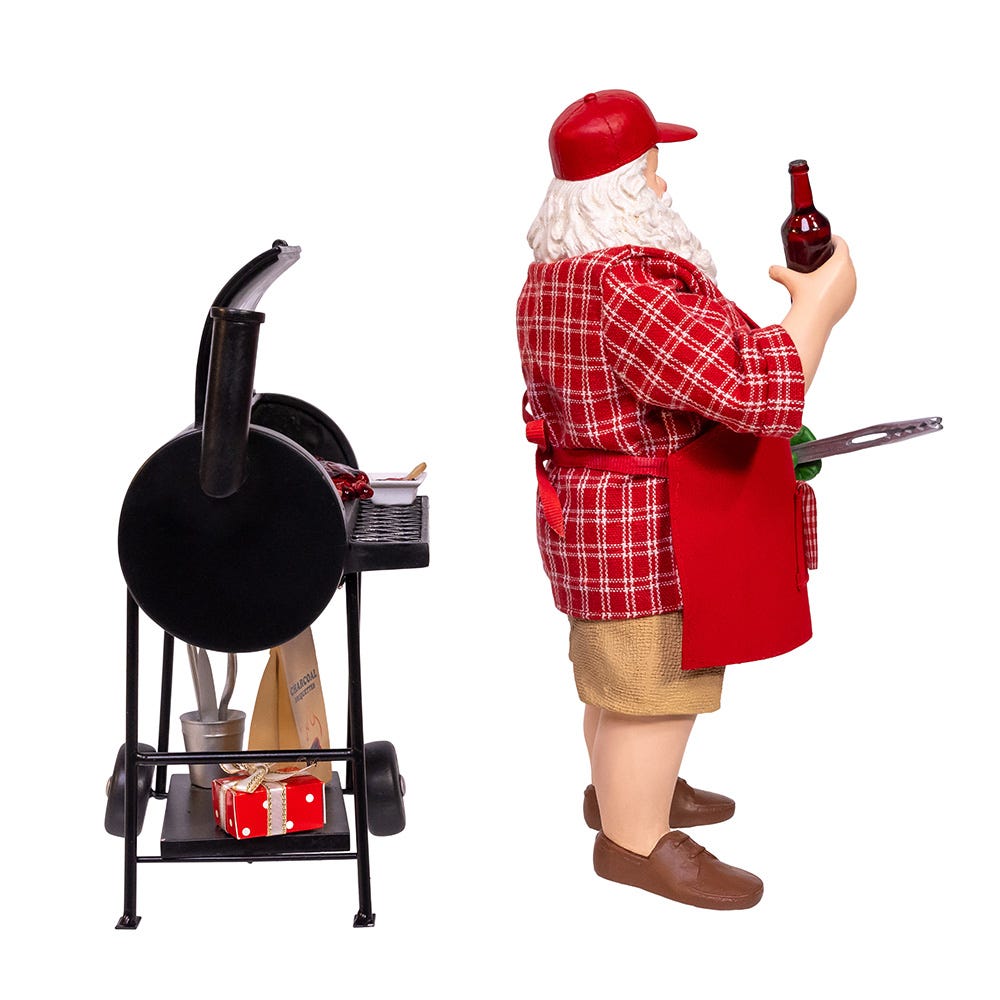Kurt S. Adler 10.75“ Fabriché™ Santa With Barbecue Grill, 2-Piece Set