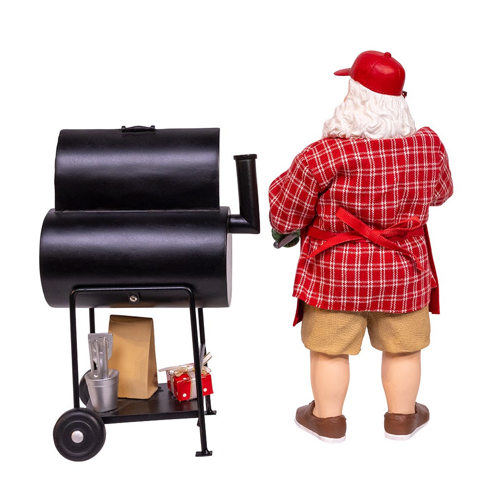 Kurt S. Adler 10.75“ Fabriché™ Santa With Barbecue Grill, 2-Piece Set