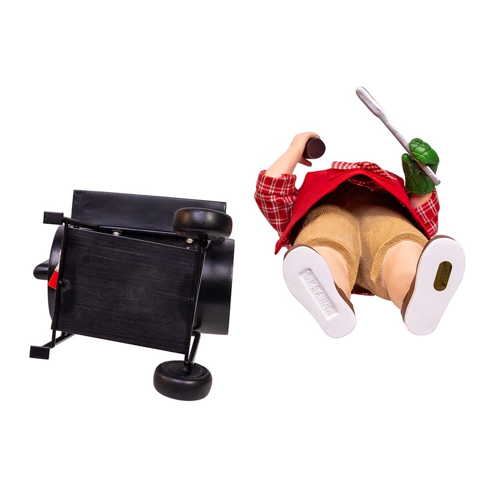 Kurt S. Adler 10.75“ Fabriché™ Santa With Barbecue Grill, 2-Piece Set