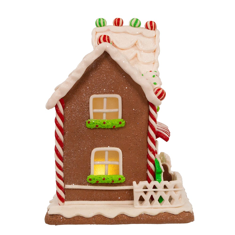 Kurt S. Adler 9“ Battery Operated Light Up Two Floor Gingerbread House
