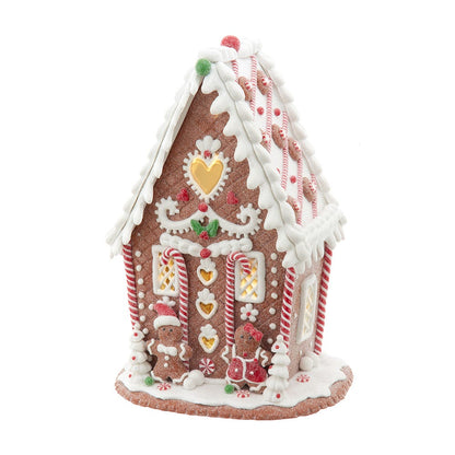 Kurt S. Adler 7.87“ Battery Operated LED Gingerbread House With Heart
