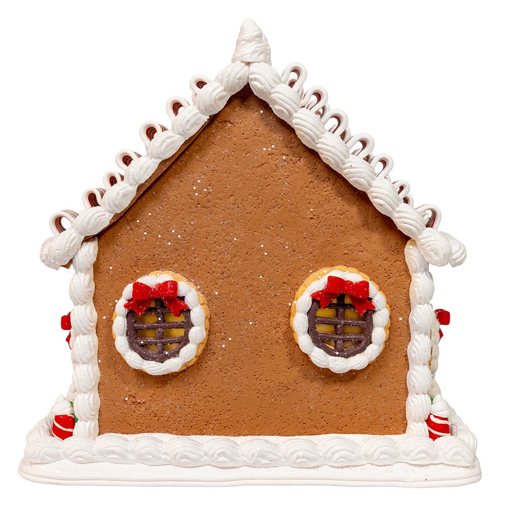 Kurt S. Adler 9“ Battery Operated Gingerbread House With Santa & Ribbon Candy Roof