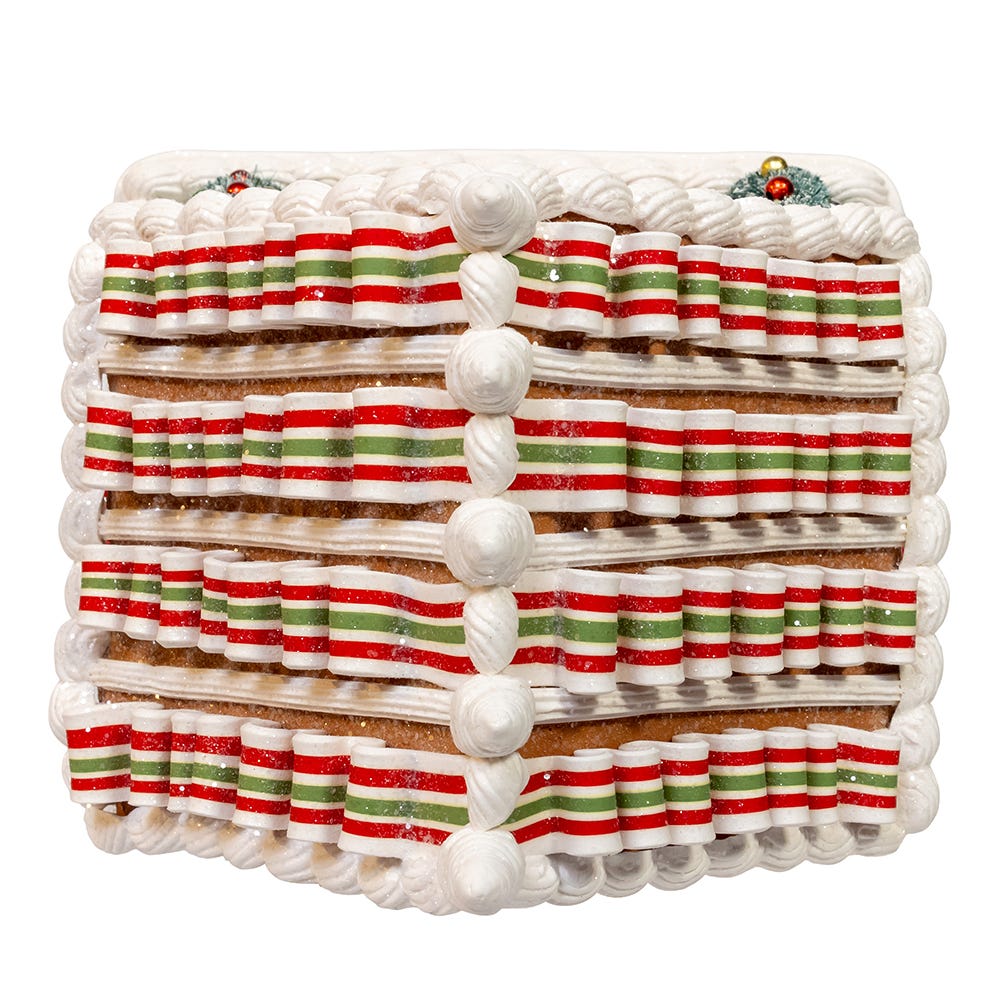 Kurt S. Adler 9“ Battery Operated Gingerbread House With Santa & Ribbon Candy Roof