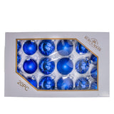 Kurt S. Adler 60MM - 80MM Glass Shiny and Matte Blue Mixed Ball Ornaments, 20-Piece Box