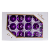 Kurt S. Adler 60MM - 80MM Glass Shiny and Matte Purple Mixed Ball Ornaments, 20-Piece Box