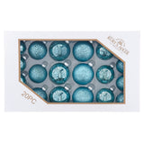 Kurt S. Adler 60MM-80MM Glass Shiny and Matte Teal Mercury Ball Ornaments, 20 Piece Box