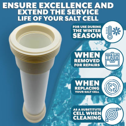 Poolzilla Bypass Dummy Cell, Compatible with Pentair IntelliChlor IC Models 520588 Salt System, Ideal for Winter Protection