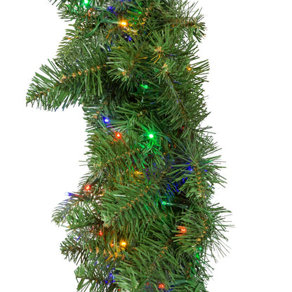 Kurt S. Adler 9' Pre-Lit Multicolored Cluster LED Noble Fir Garland