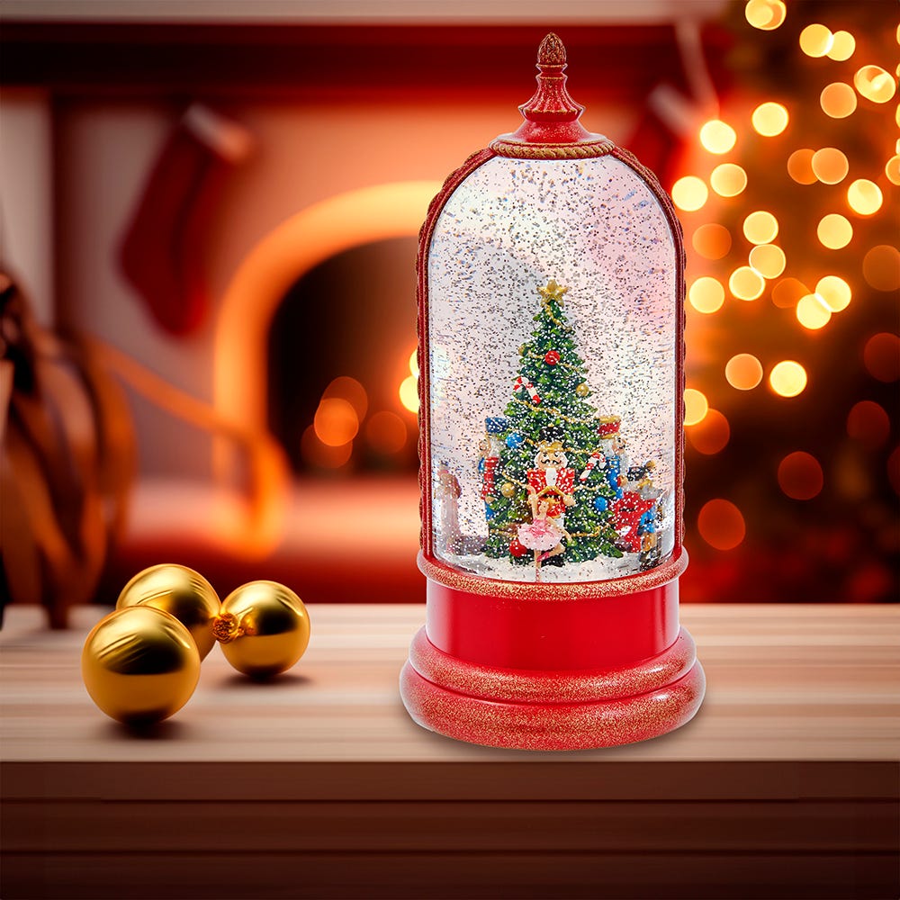 Kurt S. Adler 10.8“ Battery-Operated USB Lighted Musical Nutcracker Water Globe