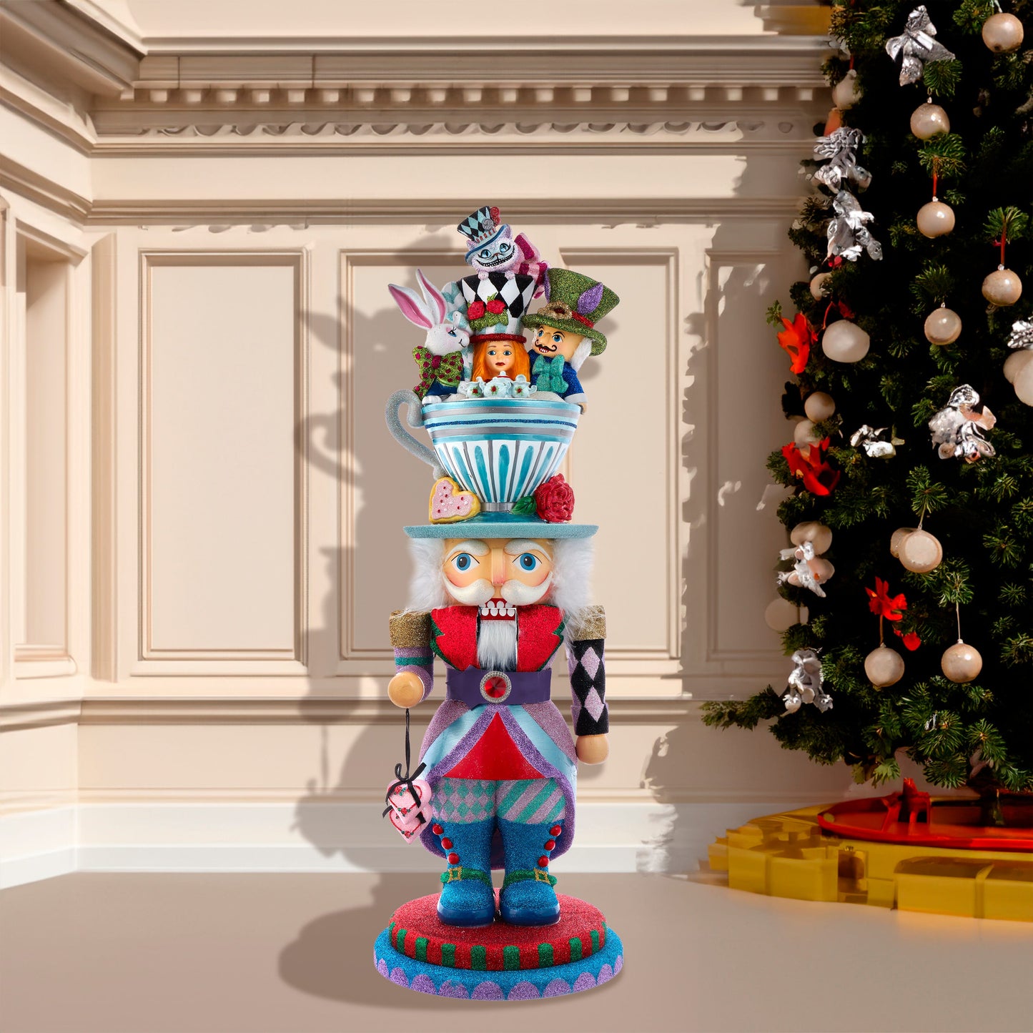 Kurt S. Adler 24“ Hollywood Nutcrackers™ Alice Teacup Party Hat Nutcracker