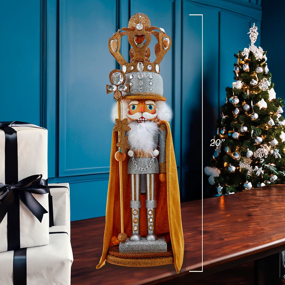 Kurt S. Adler 20“ Hollywood Nutcrackers™ Silver & Gold King Nutcracker