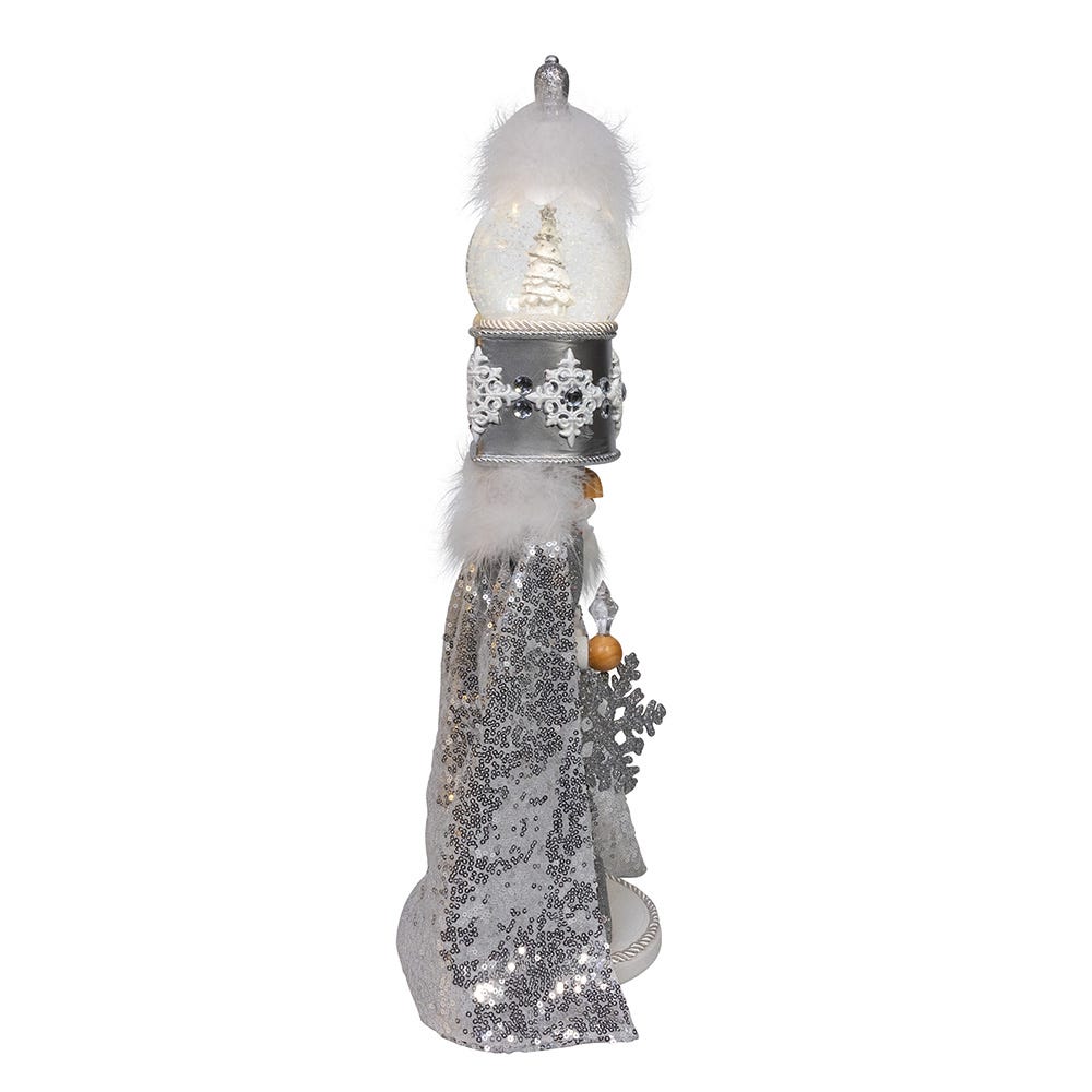 Kurt S. Adler 22“ Hollywood Nutcrackers™ Musical Silver Nutcracker With Water Globe