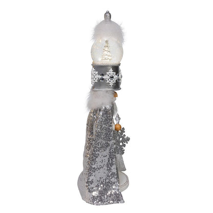 Kurt S. Adler 22“ Hollywood Nutcrackers™ Musical Silver Nutcracker With Water Globe