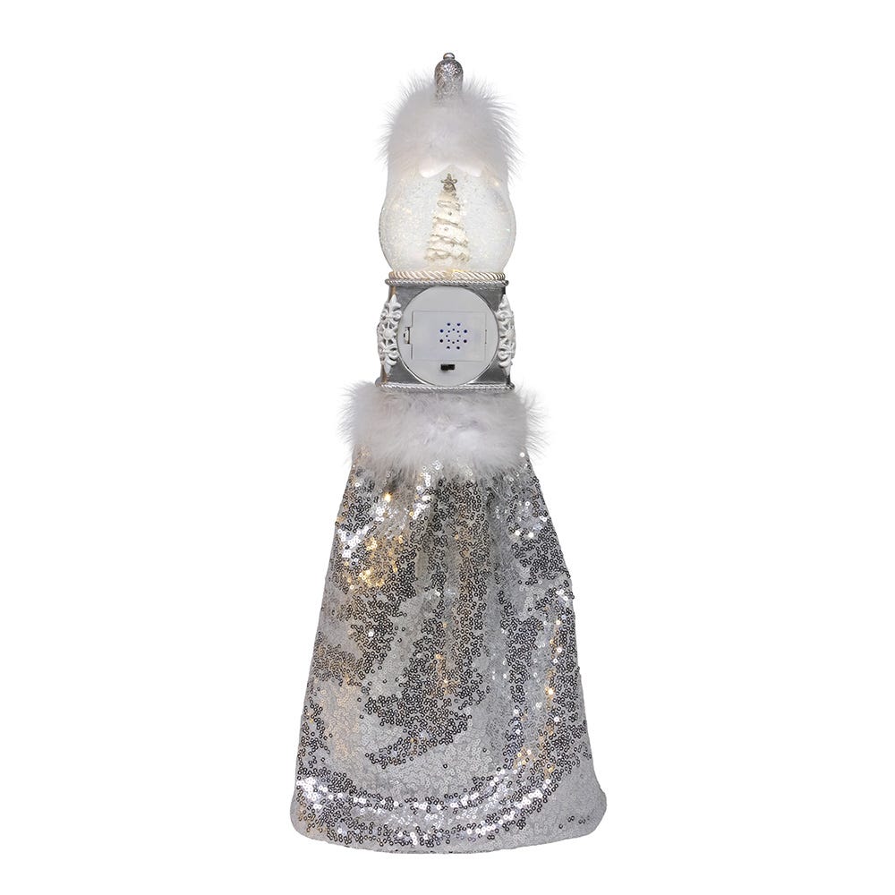 Kurt S. Adler 22“ Hollywood Nutcrackers™ Musical Silver Nutcracker With Water Globe