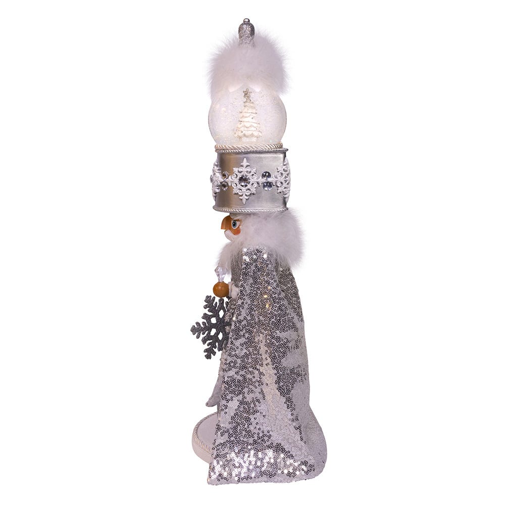 Kurt S. Adler 22“ Hollywood Nutcrackers™ Musical Silver Nutcracker With Water Globe