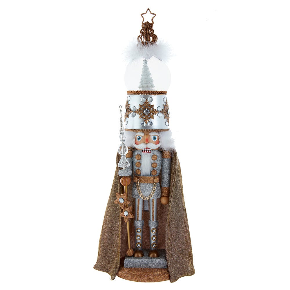 Kurt S. Adler 22“ Hollywood Nutcrackers™ Musical Gold & Silver Nutcracker With Water Globe